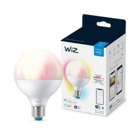 Bec LED RGB inteligent WiZ Connected Colors G95, Wi-Fi, E27, 11W (75W), 1055 lm, lumina alba si color (2200-6500K), compatibil G