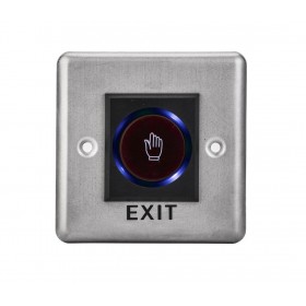 Buton de iesire cu infrarosu, incastrabil, ND-EB15-1 Iesirecontact:NO/NC Icon: hand LED stare Bi-color: albastru- verdeDistanta 