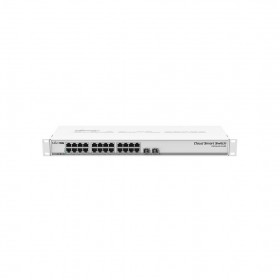 MikroTik Cloud Smart Switch 326-24G-2S+RM with 24* 10/100/1000 GigabitEthernet ports, 2* SFP+ cages, 1U rackmount case, PSU, Pas