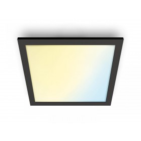 Panou LED WiZ Panel SQ, Wi-Fi, control vocal, 36W, 3400 lm, lumina alba (2700-6500K), IP20, 60cm, Negru