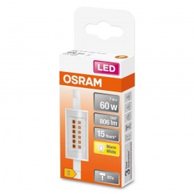 Bec LED Osram SLIM LINE, R7s, 7W (60W), 806 lm, lumina calda (2700K), 78mm, Ø20mm