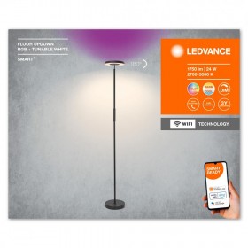 Lampadar LED RGB inteligent Ledvance Smart+ WiFi FLOOR UP&DOWN, 24W, 1750 lm, lumina alba si color (2700-5000K), dimabila, Ø251x