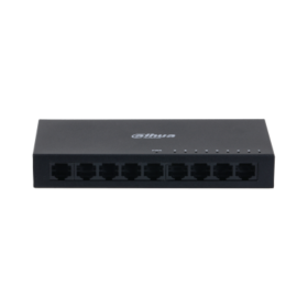 Switch Dahua 9 porturi, unmanaged, Interfata: Port 1-8: 8 × RJ-45 10/100 Mbps, Port 9: 1 × RJ-45 10 M/100 M/1000 Mbps (uplink), 