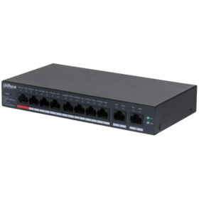 Dahua 10 Port Cloud managed POE switch CS4010-8ET-110, Interfata: Port 1-8: 8 × RJ-45 10/100 Mbps (PoE) Port 9-10: 2 × RJ-45 10/