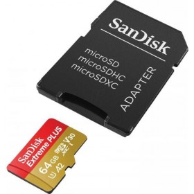 Card de Memorie SanDisk, 64GB, UHS-I, Class 10, 80MB/s + Adaptor