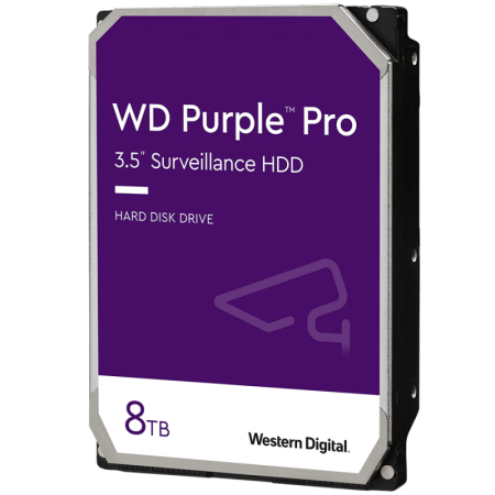 HDD Video Surveillance WD Purple Pro 8TB CMR, 3.5'', 256MB, 7200 RPM, SATA, TBW: 550