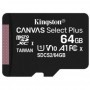 Card de Memorie MicroSDXC Kingston, 64GB, Select Plus, Clasa 10 UHS-I Performance, R: 100 MB/s