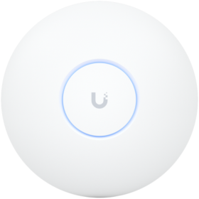 Ubiquiti U7-Pro-Max Ceiling-mounted WiFi 7 AP with 8 spatial streams, 6 GHz support, and a dedicated spectral scanning engine fo