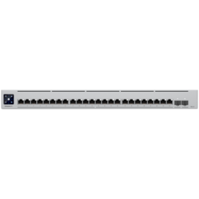 Ubiquiti Layer 3 switch with (24) 10GbE RJ45 ports and (2) 25G SFP28 ports