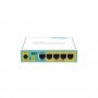 ROUTER MIKROTIK RB750UPR2, hEX PoE lite, 5xLAN Fast Ethernet (four withPoE out), USB, 64MB RAM, RouterOS L4,plastic case and PSU