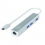 LevelOne USB-0504 Gigabit USB-C Network Adapter with USB Hub, 110 x 23.5 x 16.5 mm