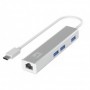 LevelOne USB-0504 Gigabit USB-C Network Adapter with USB Hub, 110 x 23.5 x 16.5 mm