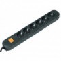 Prelungitor Bachmann SMART 6xCEE7/3 PC, cu intrerupator, lungime cablu 3 m, H05VV-F 3G1.5, NEGRU, demontabil