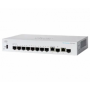 Switch  CISCO CBS350-8S-E-2G, 8 PORTURI 10/100/1000, 2 x SFP, Buffer: 1.5 Mb, Flash 256Mb, CPU: 800 MHz ARM , DRAM: 512 MB Dimen