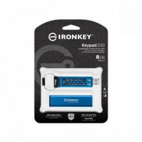 USB Flash Drive Kingston 8GB IronKey Keypad 200, USB 3.2 Gen1, FIPS140-3 Lvl 3 (Pending) AES-256 Encrypted