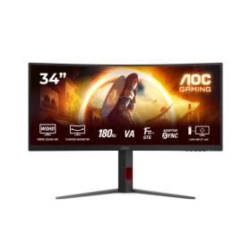 Monitor AOC 34" CU34G4, Curvature: 1500R, Diagonal (inch): 34, Diagonal (cm): 86, Aspect ratio: 21:9, Panel: VA, Resolution: 344
