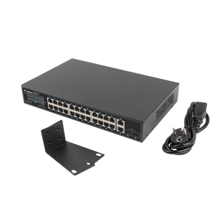 Switch  24x 1 Gb PoE+ / 2x Gb / 2x SFP, rack 19", Gigabit Ethernet, 250W