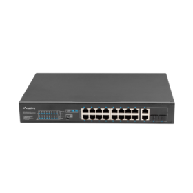Switch  16x 100 Mb PoE+ / 2x 1 Gb / 1x SFP, fara management, rack 10" & 19", Gigabit Ethernet, 150W