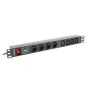 Unitate distributie alimentare PDU 19", 1U, 10A, 4 prize  si 4 prize IEC C13, negru, C14