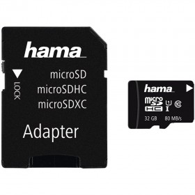 Hama microSDHC 32GB Class 10 UHS-I 80MB/s + Adapter/Photo