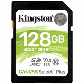 Kingston 128GB SDXC Canvas Select Plus 100R C10 UHS-I U3 V30 EAN: 740617298055