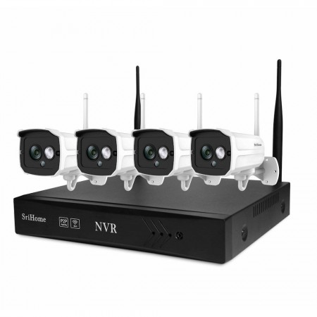 SISTEM SUPRAVEGHERE VIDEO IP WIRELESS NVR 4 CAMERE SH024 SRICAM NVS001