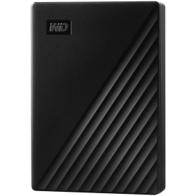 HDD Extern WD My Passport 5TB, 256-bit AES hardware encryption, Backup Software, Slim, USB 3.2 Gen 1 Type-A up to 5 Gb/s, Black