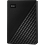 HDD Extern WD My Passport 5TB, 256-bit AES hardware encryption, Backup Software, Slim, USB 3.2 Gen 1 Type-A up to 5 Gb/s, Black