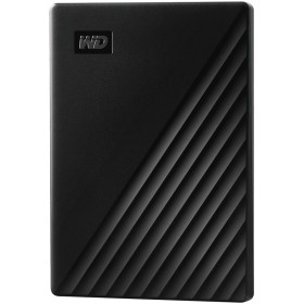 HDD Extern WD My Passport 1TB, 256-bit AES hardware encryption, Backup Software, Slim, USB 3.2 Gen 1 Type-A up to 5 Gb/s, Black