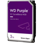 HDD Video Surveillance WD Purple 3TB CMR (3.5'', 64MB, 5400 RPM, SATA 6Gbps, 180TB/year)