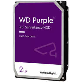 HDD Video Surveillance WD Purple 2TB CMR, 3.5'', 256MB, 5400 RPM, SATA, TBW: 180