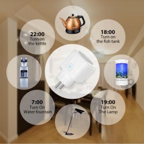 Priza inteligenta PNI SmartHome WP800 WiFi control prin internet, App Tuya Smart, compatibila cu Amazon Alexa si Google Home, ma