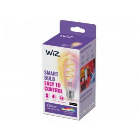 Bec LED RGB inteligent WiZ Connected Filament Clear ST64, Wi-Fi, E27, 6.3W (40W), 470 lm, lumina alba si color (2200-6500K), com