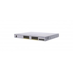 Switch  CISCO CBS250-24FP-4X, 24 PORTURI 10/100/1000, 4 x SFP, POE: 370W, Buffer: 1.5 Mb, Flash 256Mb, CPU: 800 MHz ARM , DRAM: 