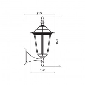 Aplica tip felinar Vivalux MARIBOR UP, E27, max. 1x60W, IP44, 210x150x360mm, Negru, bec neinclus