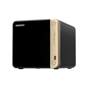 NAS QNAP 464 4-Bay, CPU Intel Celeron N5105/N5095 4-core/4-thread Processor, RAM 8 GB DDR4 (onboard, not expandable), HDD 4 x 2.