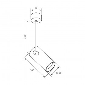 Spot Vivalux WHITE LUX, GU10, max. 35W, IP20, Ø70x400mm, Alb, bec neinclus