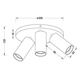 Spot Triplu Vivalux ROUND WHITE LUX, 3xGU10, max. 3x35W, IP20,220x120mm, Alb, becuri neincluse