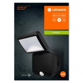 Aplica LED pentru exterior pe baterii 4x D neincluse, cu senzor de miscare si lumina Ledvance BATTERY SPOTLIGHT, 4W, 6V, 260 lm,