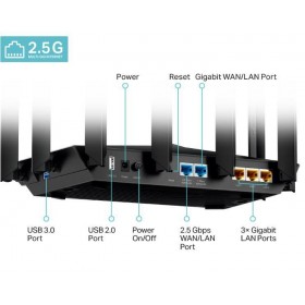 TP-LINK WIFI 6 Router Gigabit, ARCHER AX95, Tri-Band, Standarde: IEEE 802.11ax/ac/n/a 5 GHz, IEEE 802.11ax/n/b/g 2.4 GHz, viteza