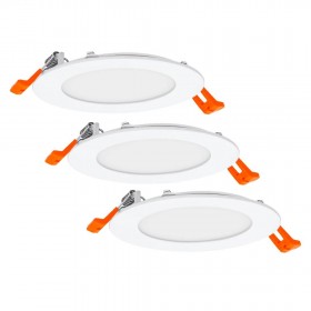 3 Spoturi LED incastrate Ledvance RECESS SLIM DOWNLIGHT, 3x8W, 3x550 lm, lumina calda (3000K), Ø12cm, Alb