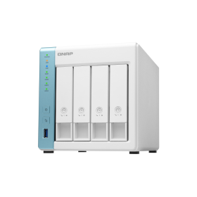 NAS QNAP 431K 4-Bay cu licenta Acronis inclusa, CPU Annapurna Labs Alpine AL-214 1.7GHz Quad Core, RAM 1GB, 2.5"/3.5" SATA 6Gbps