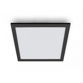 Panou LED WiZ Panel SQ, Wi-Fi, control vocal, 12W, 1000 lm, lumina alba (2700-6500K), IP20, 30cm, Negru