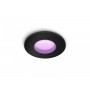 Spot LED RGB incastrat Philips Hue Xamento, Bluetooth, GU10, 5.7W, 350 lm, lumina alba si color (2000-6500K), IP44, Negru