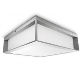 Plafoniera pentru exterior Philips Skies, 2xE27, max 2x42W, IP44, 260x260x81mm, Gri