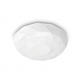 Plafoniera LED Philips Toba CL505, 23W, 2800 lm, lumina alba (2700-6500K), IP20, 36.8cm, Alb, Diamant, Telecomanda inclusa