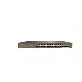 IP-COM switch G5328P-24-410W, 24-Port Gigabit Ethernet managed L3 POE switch, Standard and Protocol: IEEE802.3,IEEE802.3u,IEEE80