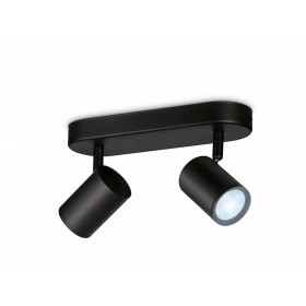 Spot LED RGB WiZ Imageo, Wi-Fi, Bluetooth, 2x4.9W, 690 lm, lumina alba si color (2700-6500K), IP20, Metal, Negru